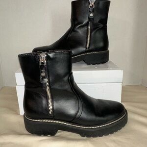 Calvin Klein Black Leather Ankle Boots